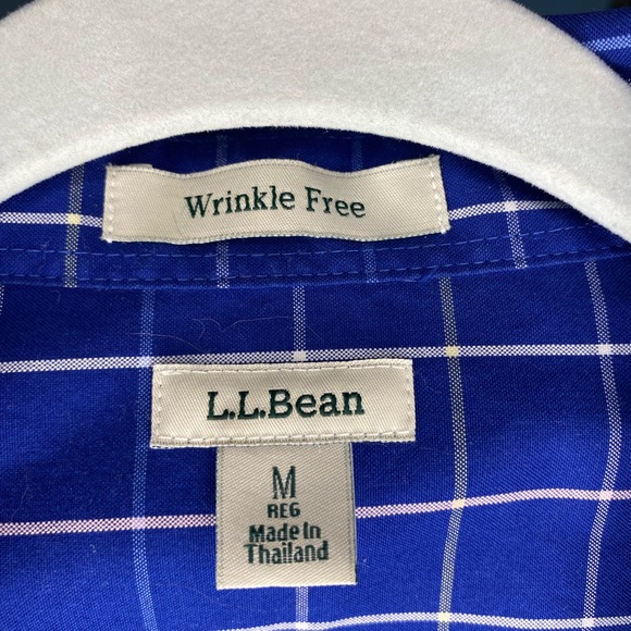 Women’s L.L. Bean wrinkle-free blue plaid long-sleeved shirt - Picture 4 of 4
